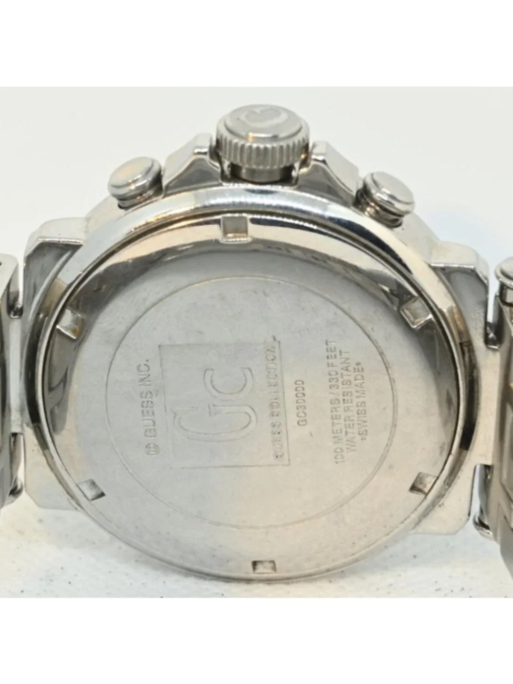 Gc Guess Collection G34500G1 Mens Chrono White Dial Stainless Steel Watch 41mm